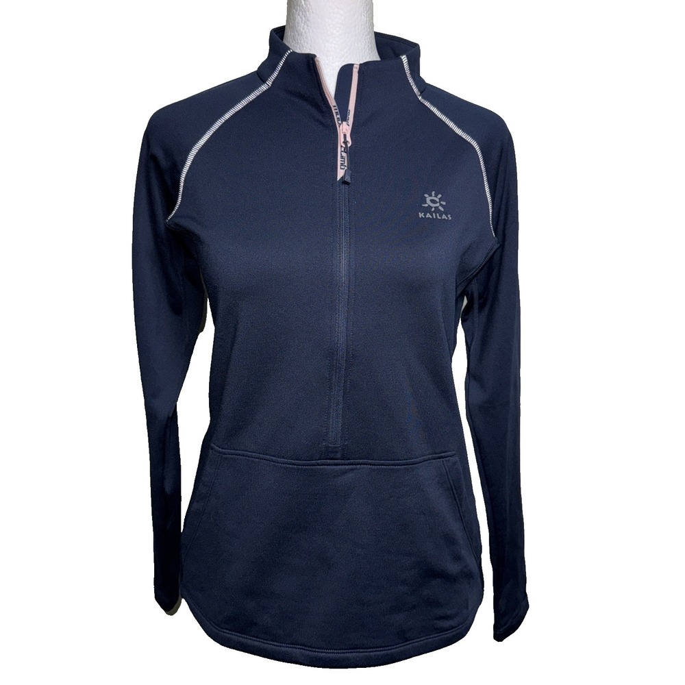 KAILAS Women XS‎ Performance Base Layer Half Zip Navy Athletic Gorpcore EUC